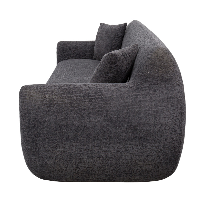 3-4-zits volschuimbank in donkergrijze jacquard-chenillestof