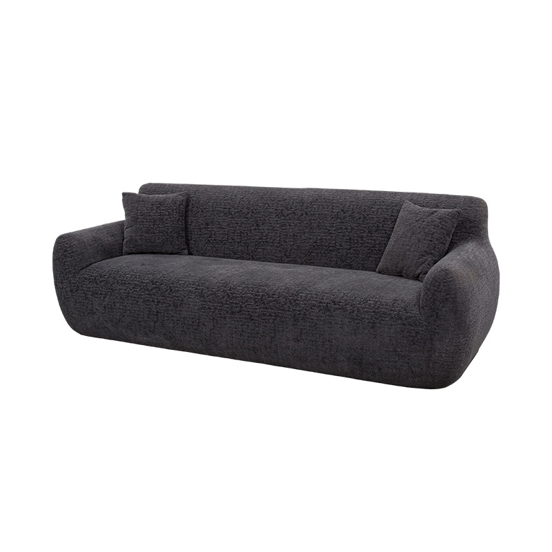 3-4-zits volschuimbank in donkergrijze jacquard-chenillestof