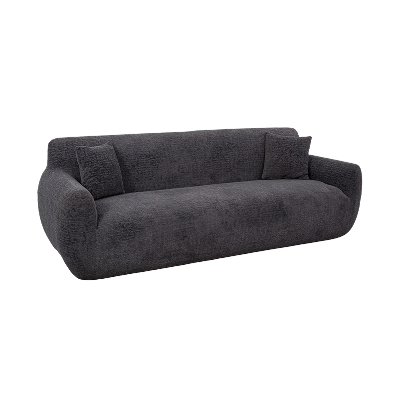 3-4-zits volschuimbank in donkergrijze jacquard-chenillestof