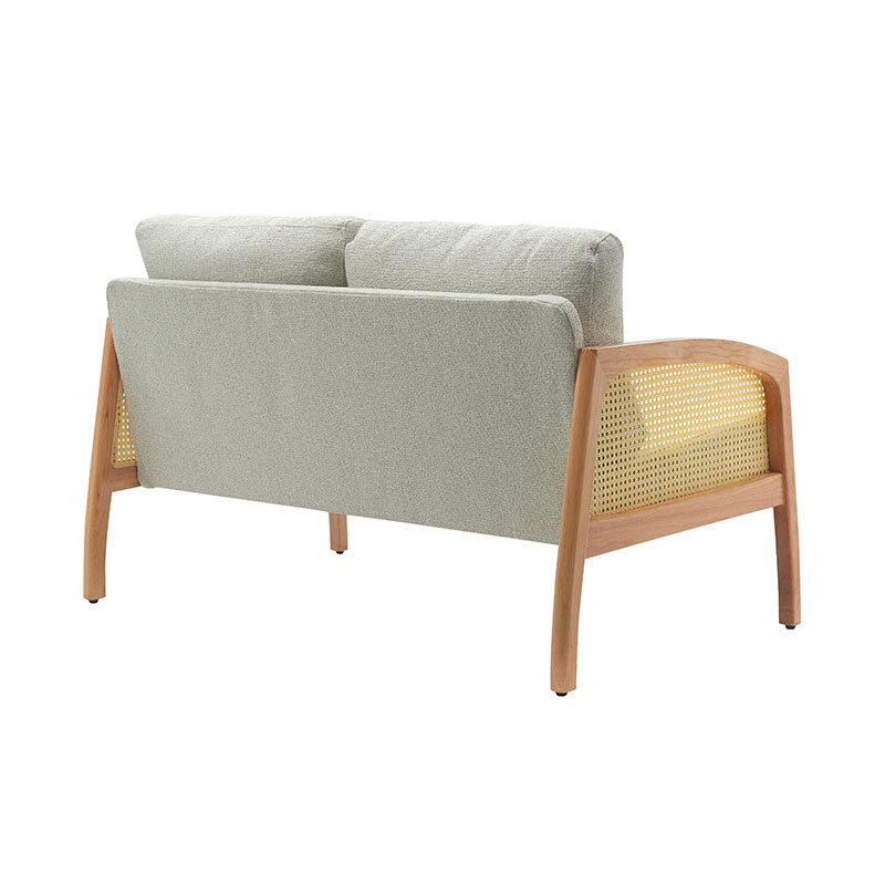 Rotan armleuning linnen bank
