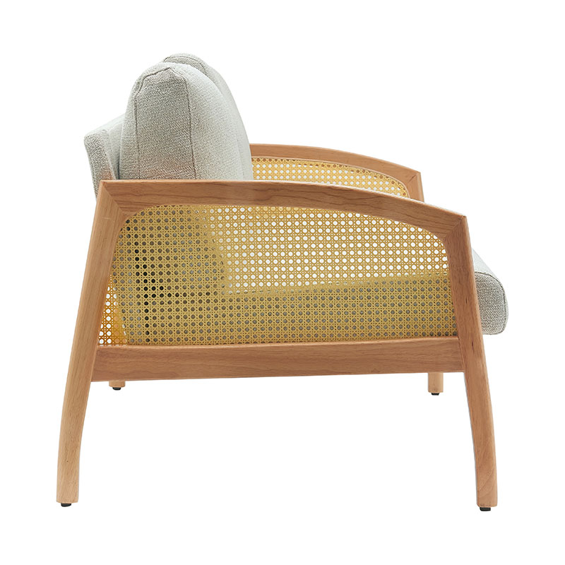 Rotan armleuning linnen bank