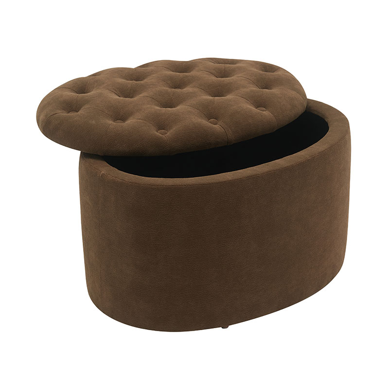 Kleine kleurrijke broodvormige opbergkruk van stof