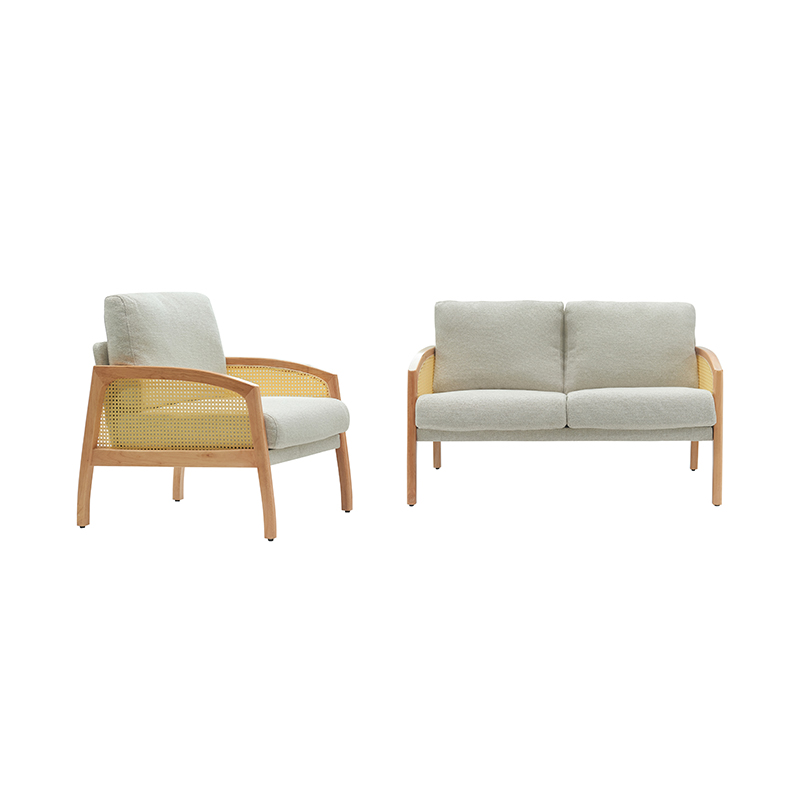 Rotan armleuning linnen bank
